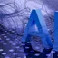 3D 'AI' text on an abstract blue surface with neural network patterns